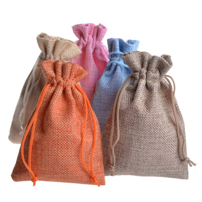 linen gift bag in drawstring