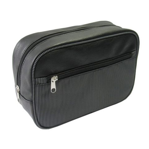 small striped toiletry bag for men