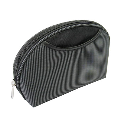 shell shape cosmetic bag in stripe nylon