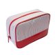 travel stripe polyester wash bag with piping around bag
