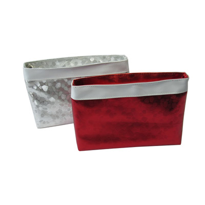 shiny PU leather elegant cosmetic bag