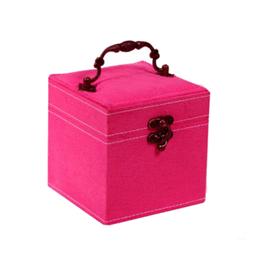 Pink velvet small cosmetic case