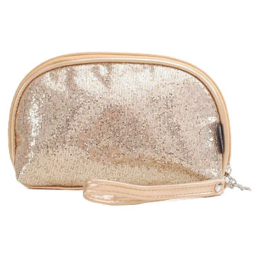 Metal sequins shell shape cosmetic bag