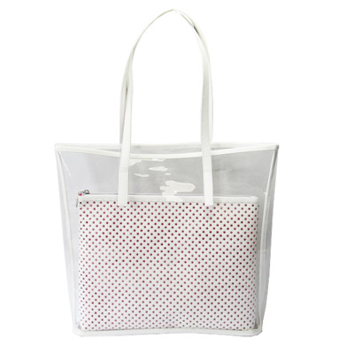 Custom clear PVC beach bag with inner removable bag