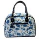 Flower printing women round handle tote bag