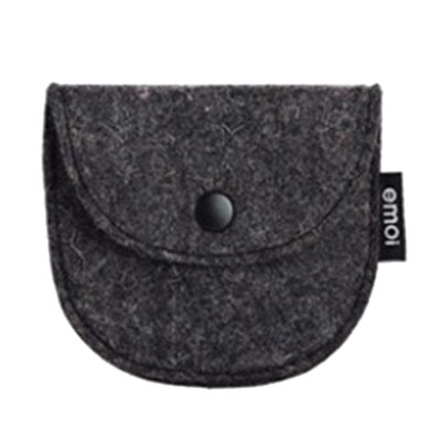 Semi-circular felt coin bag