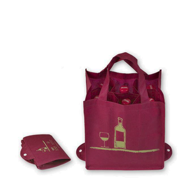 Foldable non woven wine bag