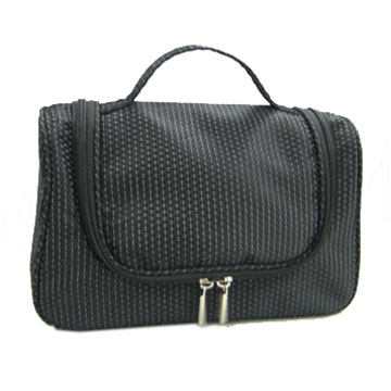 Nylon Jacquard Cosmetic Bag with U shape zipper