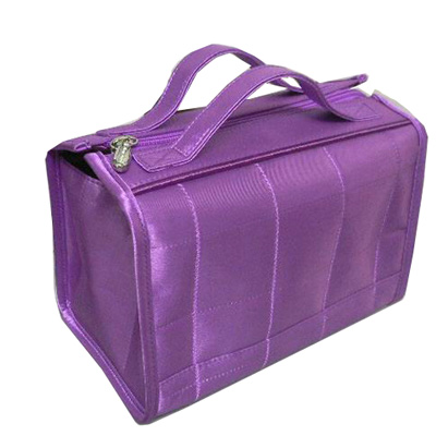 Two handles satin PVC cosmetic bag