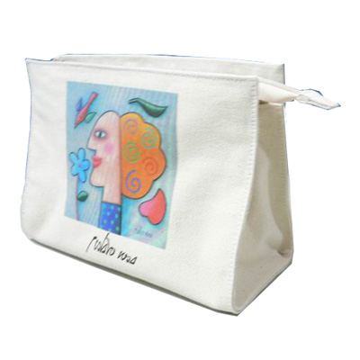 Dream canvas Cosmetic Bag with zipper and custom logo