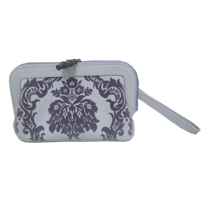 Canvas with velvet pattern cosmetic bag