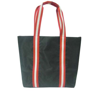 Nylon business bag for women with two tone webbing handle