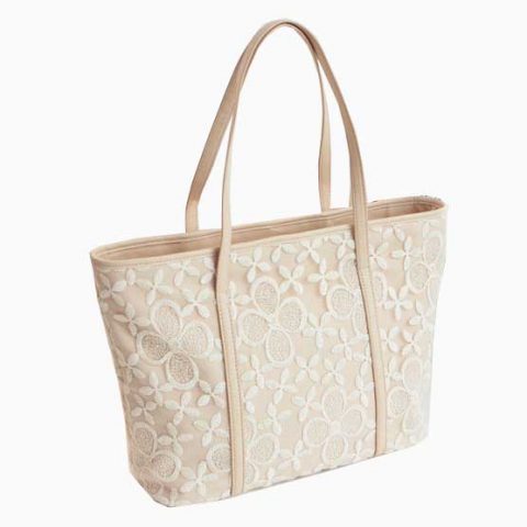 Tote bag cover with lace material