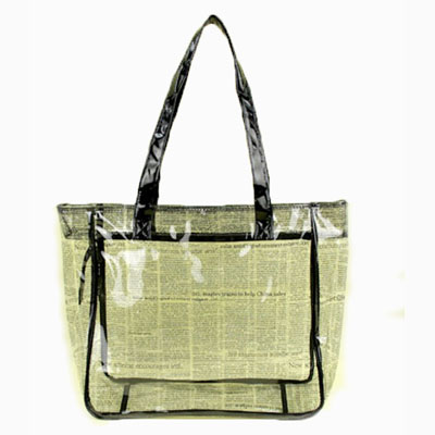 Clear PVC tote bag with printing