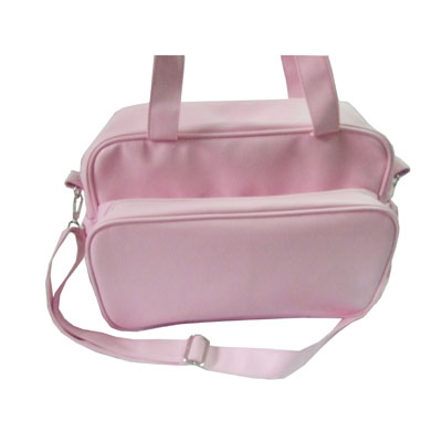 Big PVC leather mummy diaper bag with adjustable shoulder strap